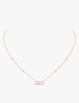 Messika Move Uno Pavé 18ct rose-gold diamond necklace, imported from the UK