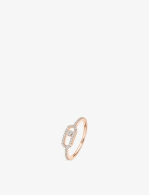 Messika Move Uno 18ct rose gold diamond ring - British product