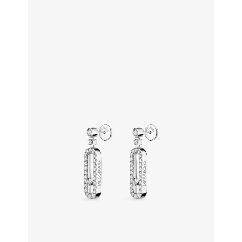 Messika Move Uno earrings 18ct white gold diamond 0.40ct, UK version