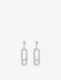 Messika Move Uno earrings 18ct white gold diamond 0.40ct, UK version