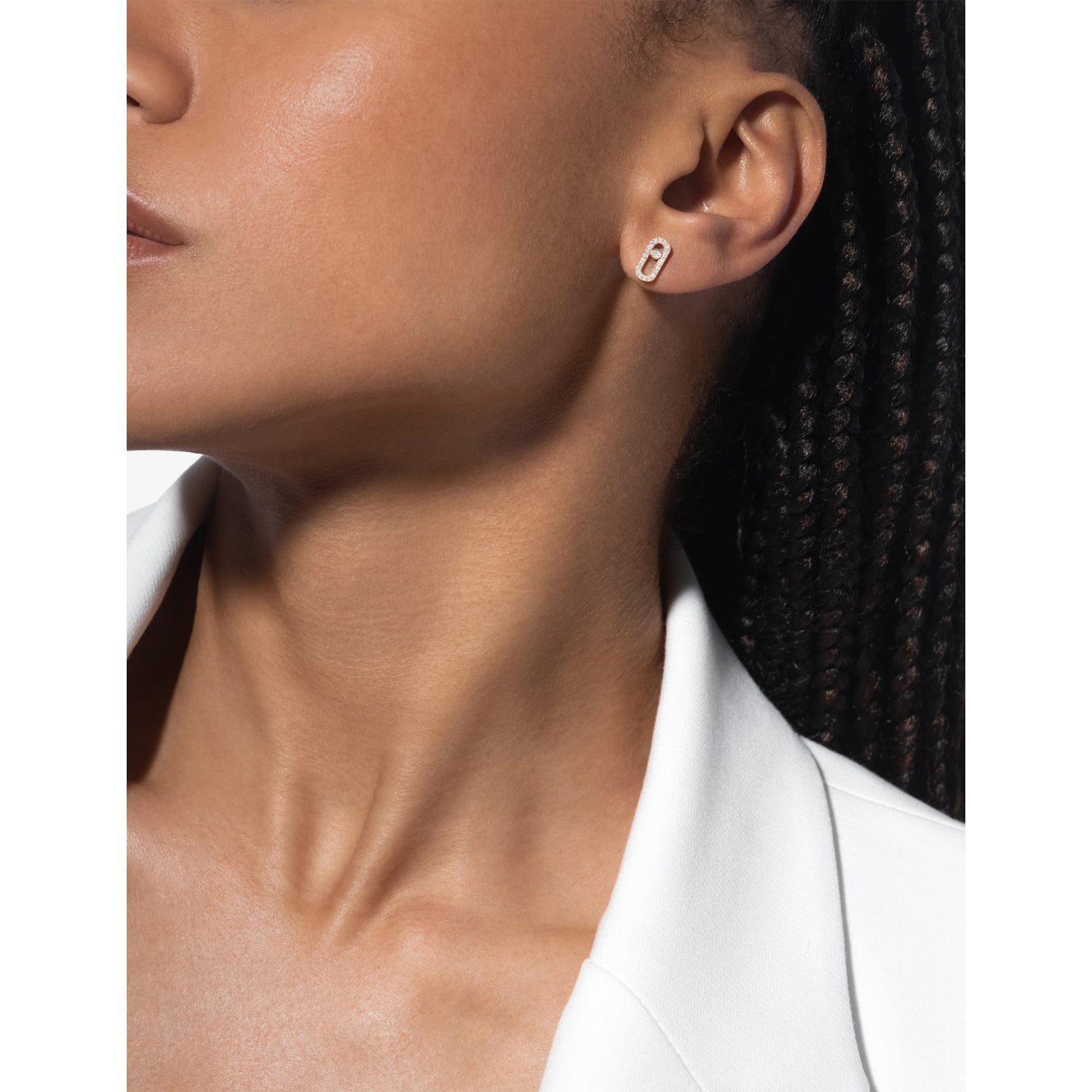 Messika Move Uno diamond stud earrings 18ct yellow gold - British product