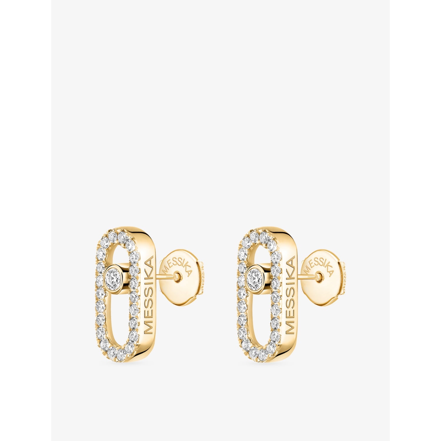 Messika Move Uno diamond stud earrings 18ct yellow gold - British product