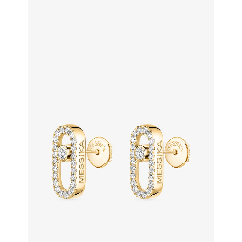 Messika Move Uno diamond stud earrings 18ct yellow gold - British product