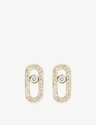 Messika Move Uno diamond stud earrings 18ct yellow gold - British product