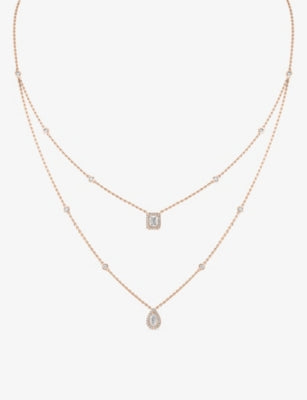 Messika My Twin 18ct rose-gold diamond necklace 0.72ct - British product