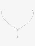 Messika white gold diamond tie necklace 0.35ct, imported from the UK