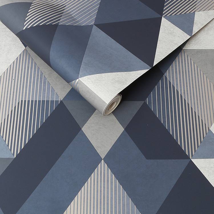 Sublime Decadence geometric wallpaper with metallic design, imported from the UK