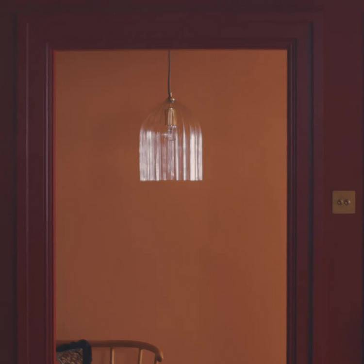 Habitat Morris & Co. glass and brass cloche ceiling light, UK version