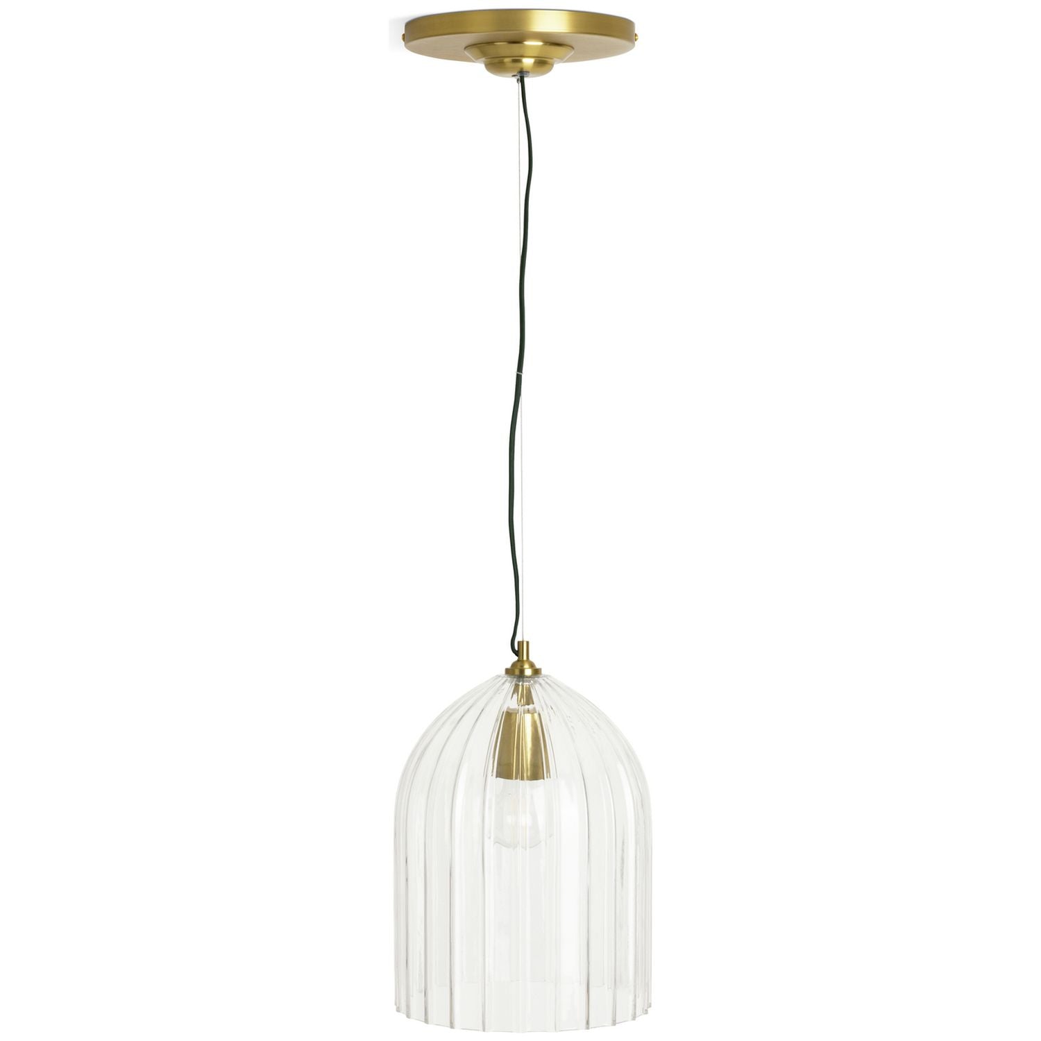Habitat Morris & Co. glass and brass cloche ceiling light, UK version