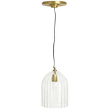 Habitat Morris & Co. glass and brass cloche ceiling light, UK version