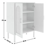 Habitat grey shoe storage cabinet 2-door with cane detailing - British product