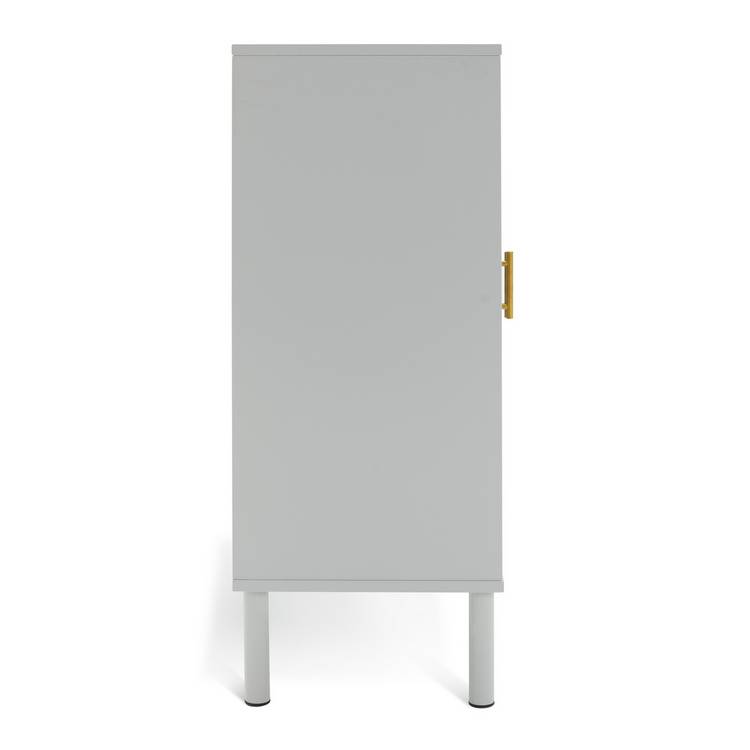 Habitat grey shoe storage cabinet 2-door with cane detailing - British product