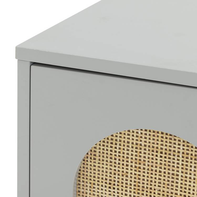 Habitat grey shoe storage cabinet 2-door with cane detailing - British product