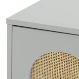 Habitat grey shoe storage cabinet 2-door with cane detailing - British product