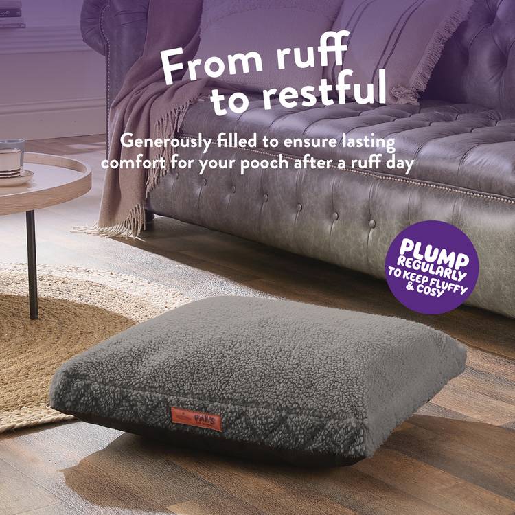 Paws For Slumber Sherpa Silver pet bed Small - British product
