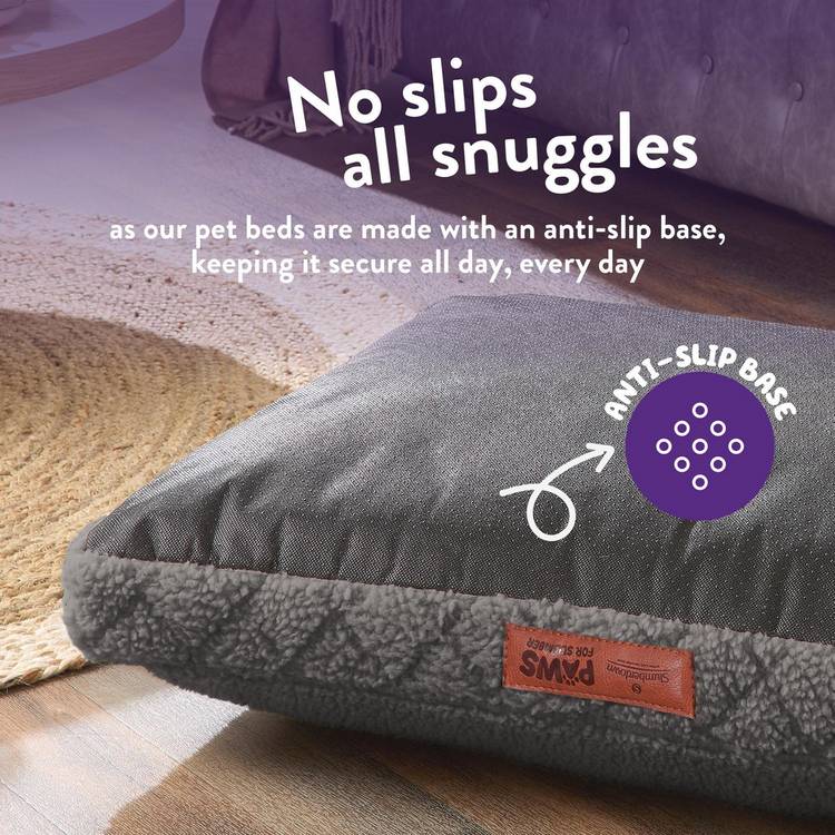 Paws For Slumber Sherpa Silver pet bed Small - British product
