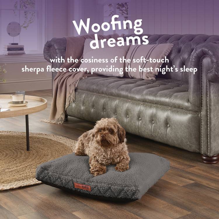 Paws For Slumber Sherpa Silver pet bed Small - British product