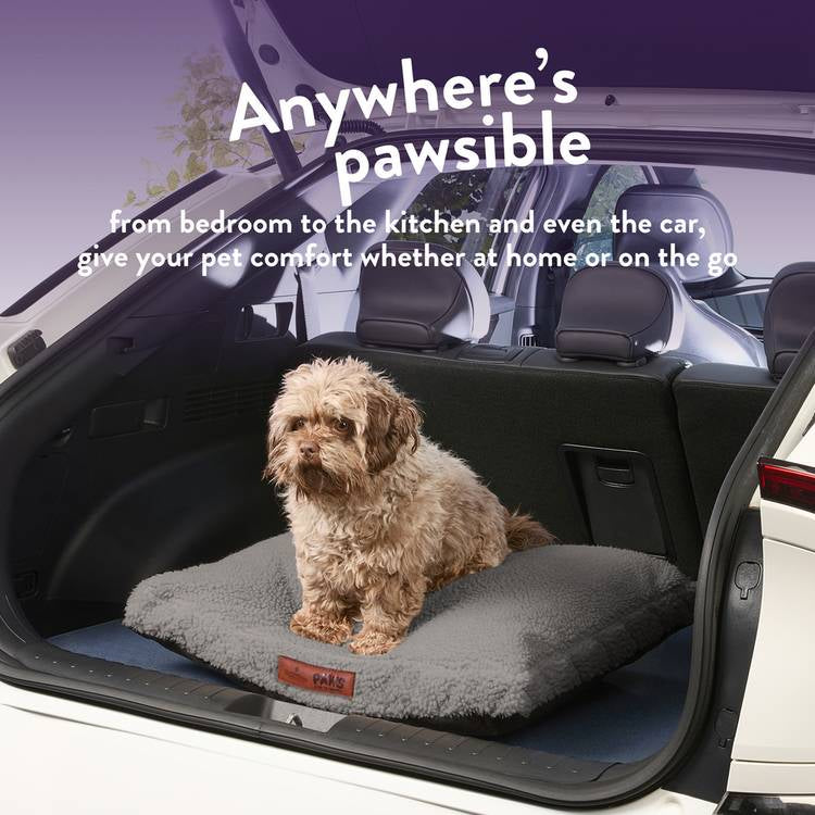 Paws For Slumber Sherpa Silver pet bed Small - British product