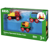 Brio battery action train with headlight and cement mixer (British brand)