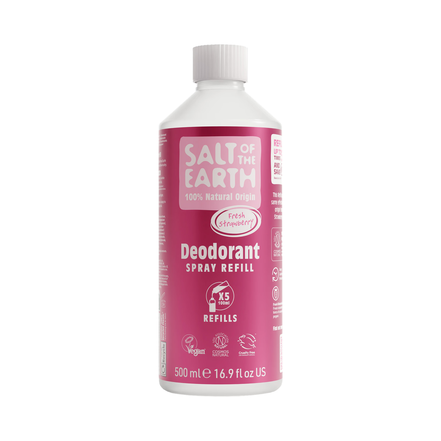 Salt Of The Earth deodorant spray refill Fresh Strawberry 500ml (British brand)