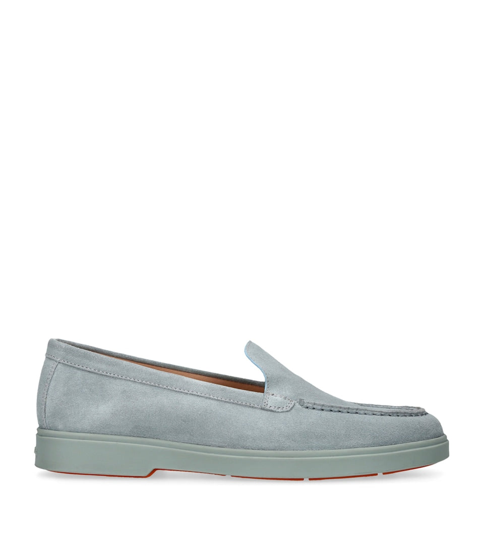 Premium Suede Loafers with Rubber Sole, Made in Italy