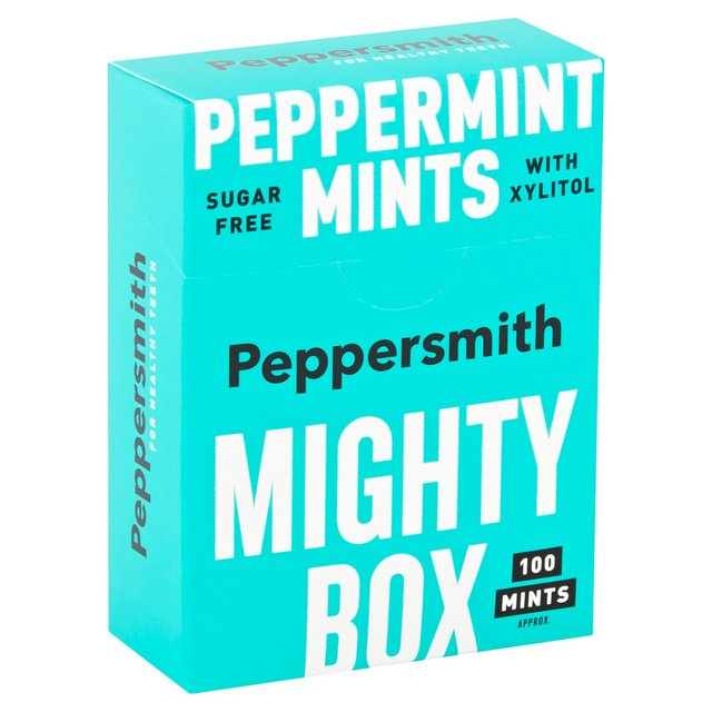 Peppersmith 100% Xylitol Mighty Box Peppermint Mints   60g