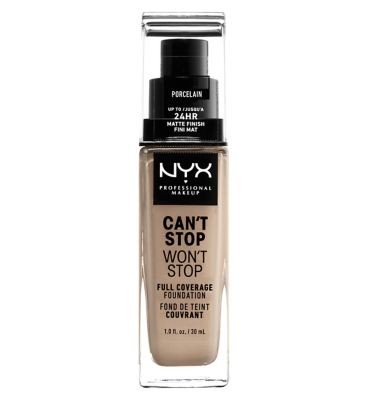 NYX Professional Makeup, Can't Stop Won't Stop Full Coverage Foundation Vegetarian & Vegan Boots PORCELAIN  