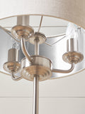 Burford brushed nickel three-light table lamp 48cm, UK version