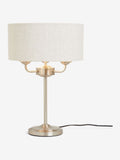Burford brushed nickel three-light table lamp 48cm, UK version