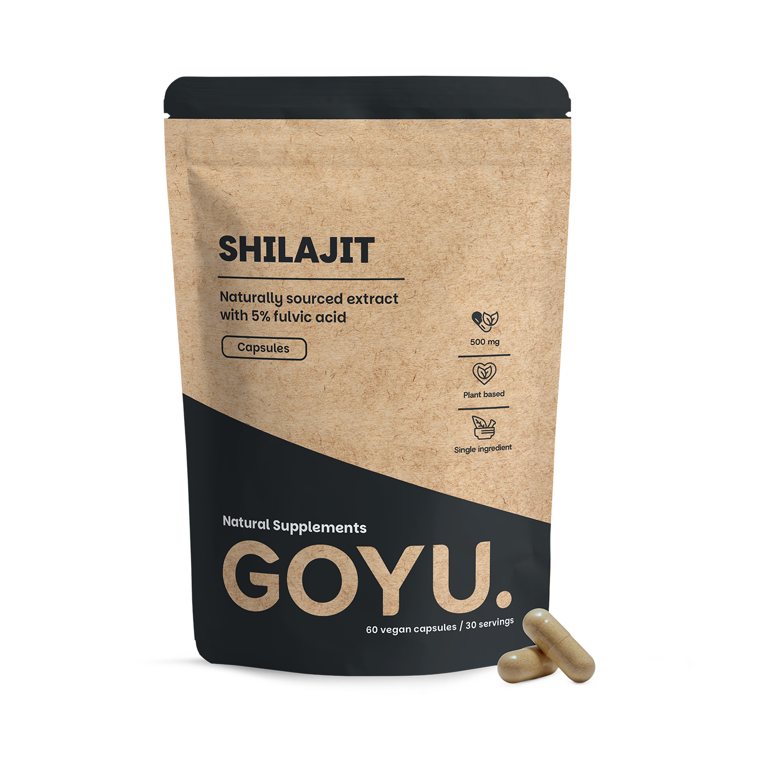 GOYU shilajit extract capsules 500mg 60 capsules UK version