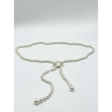 SVNX pearl chain belt in silver, 80-100cm (British brand)