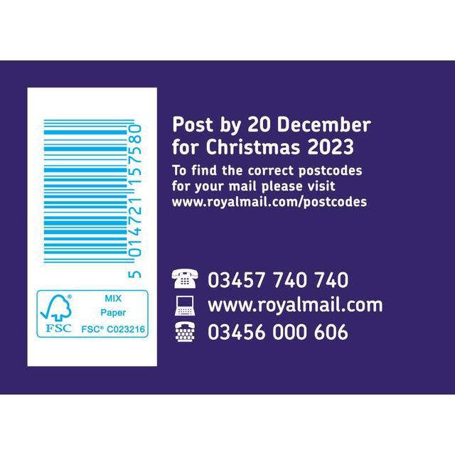 Christmas 2023 1st Class Stamp Book   8 per pack GOODS M&S   