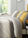 Ochre yellow Betley duvet cover and pillowcase set - British product