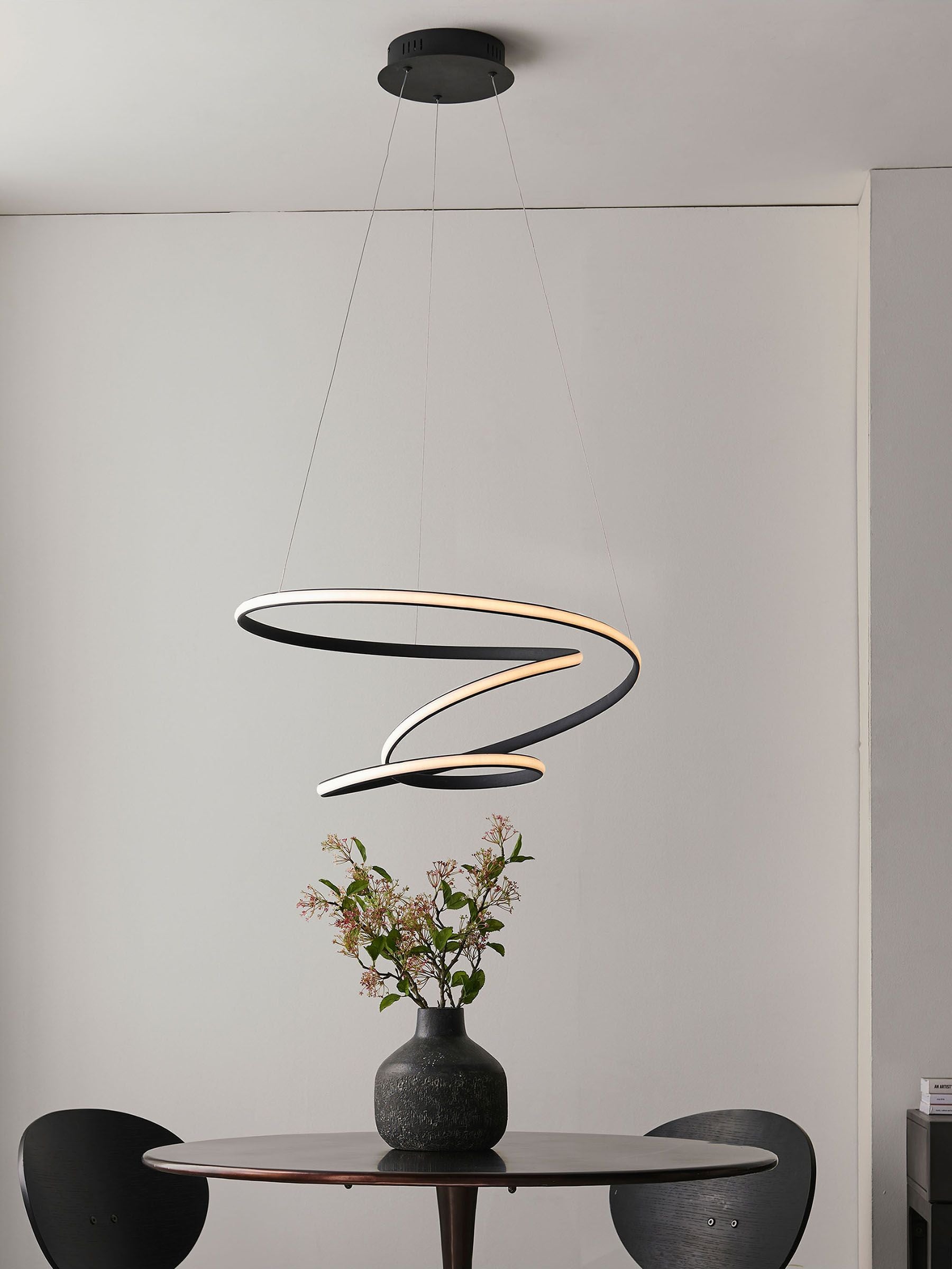 Gallery Home Black Delta ceiling pendant light, imported from the UK