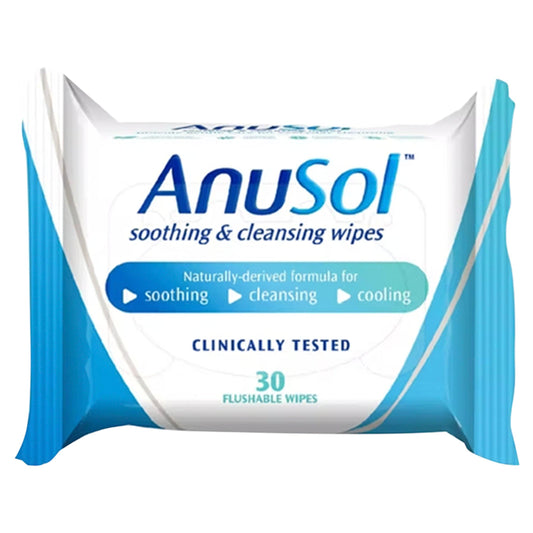 Anusol Soothing & Cleansing Flushable Wipes x30 face & body skincare Sainsburys   