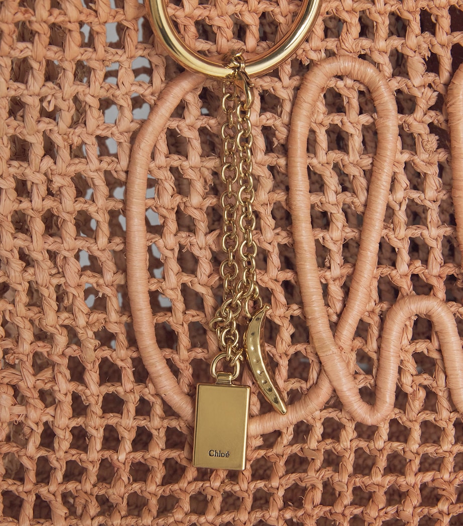 Chloé Raffia Summer Banana Tote Bag, imported from the UK