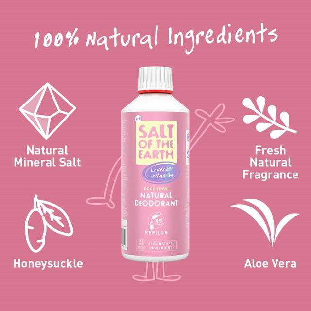 Salt of the Earth Lavender & Vanilla Natural Deodorant Spray Refill   500ml GOODS M&S   