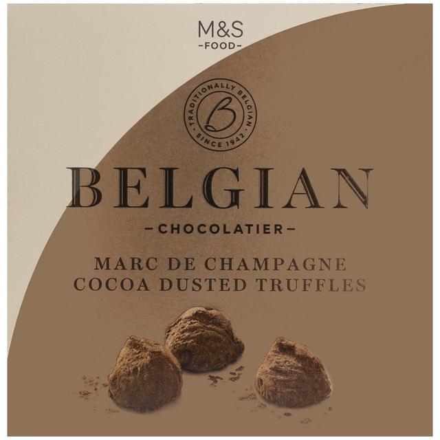 M&S Belgian Marc De Champagne Cocoa Dusted Truffles   260g