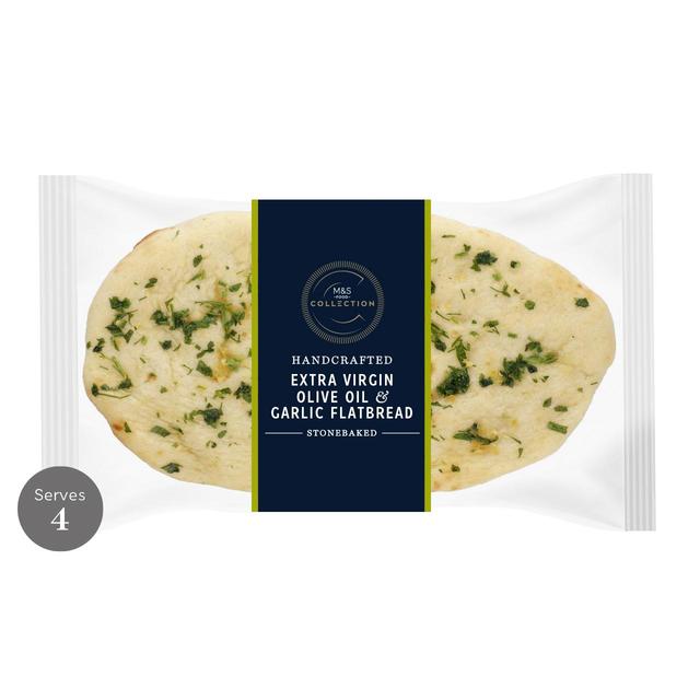 M&S Extra Virgin Olive Oil & Garlic Flatbread   220g GOODS M&S   