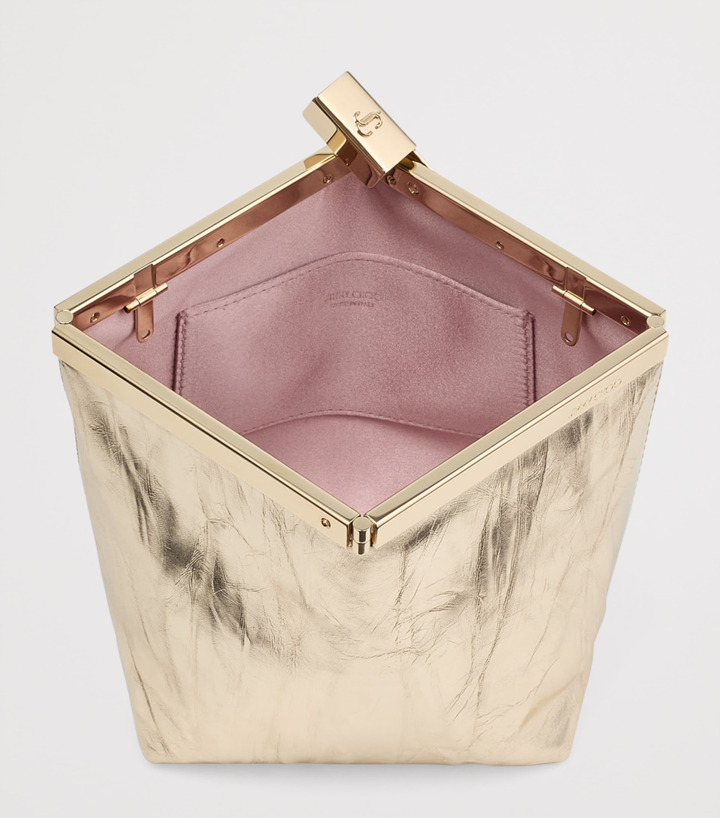 Jimmy Choo metallic leather Ganache clutch bag, UK version