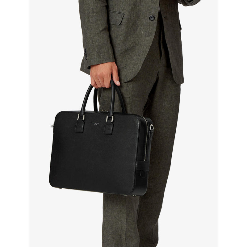 Aspinal of London Mount Street leather laptop bag (British brand)