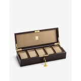 Aspinal of London croc-embossed leather watch box for five watches - British product