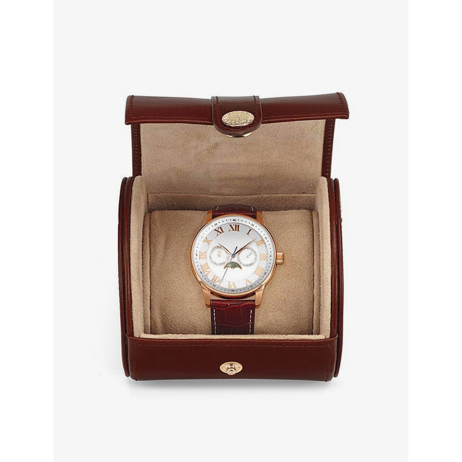 Aspinal of London travel logo-print leather watch box - British product