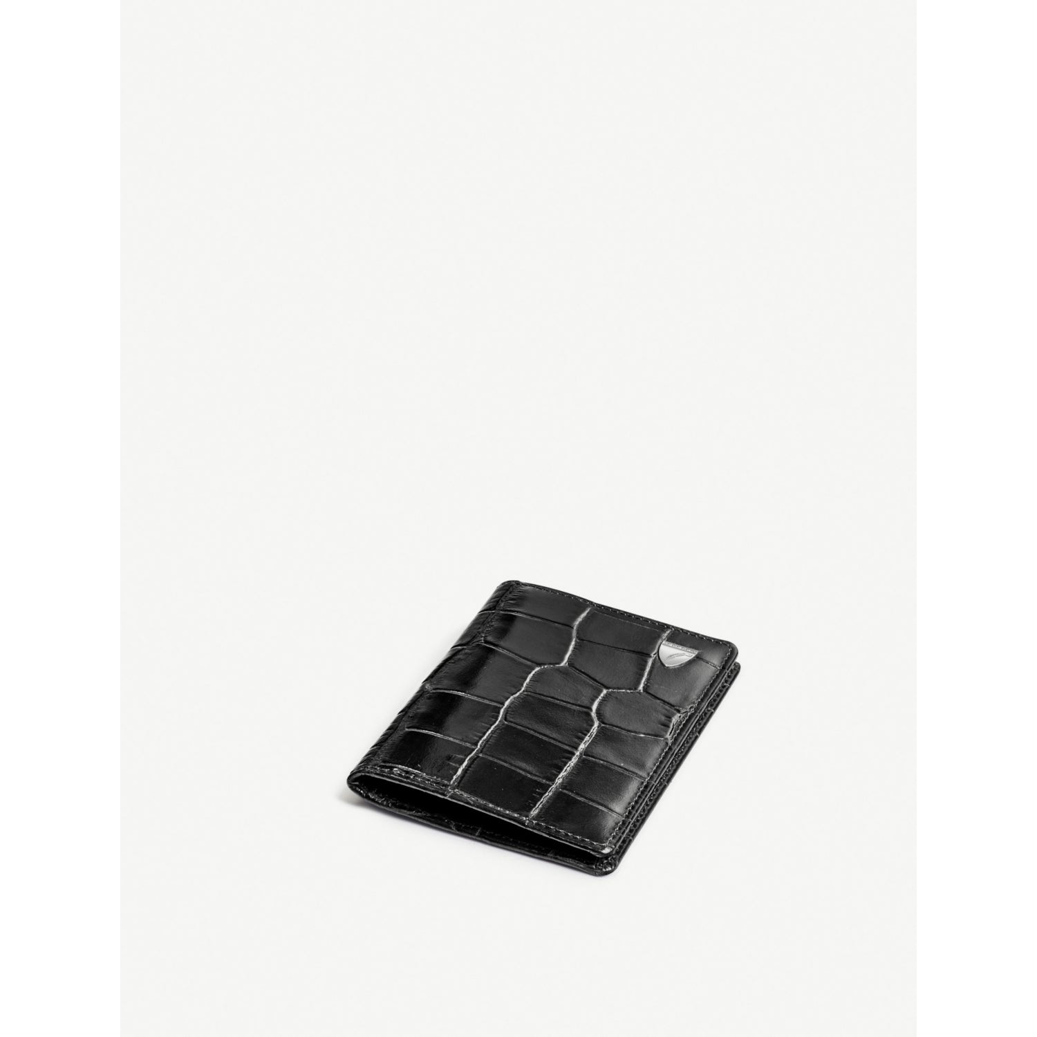 Aspinal of London croc-embossed leather card holder, six slots - British product