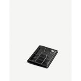 Aspinal of London croc-embossed leather card holder, six slots - British product
