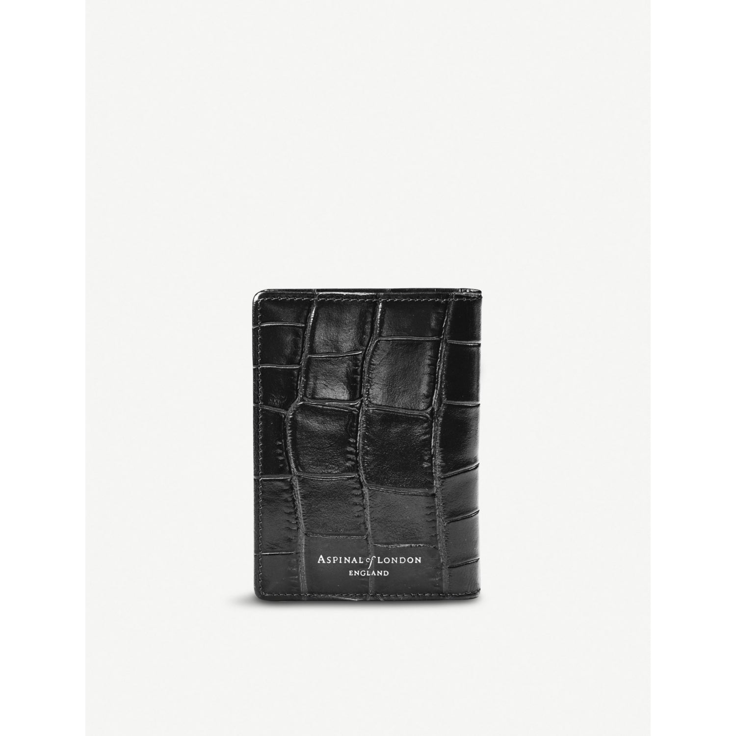 Aspinal of London croc-embossed leather card holder, six slots - British product