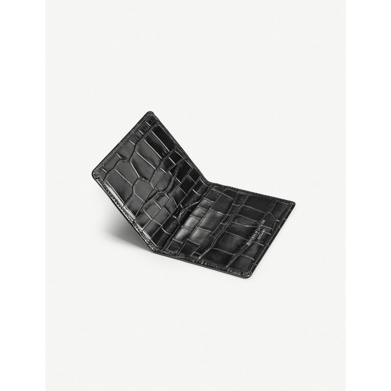 Aspinal of London croc-embossed leather card holder, six slots - British product