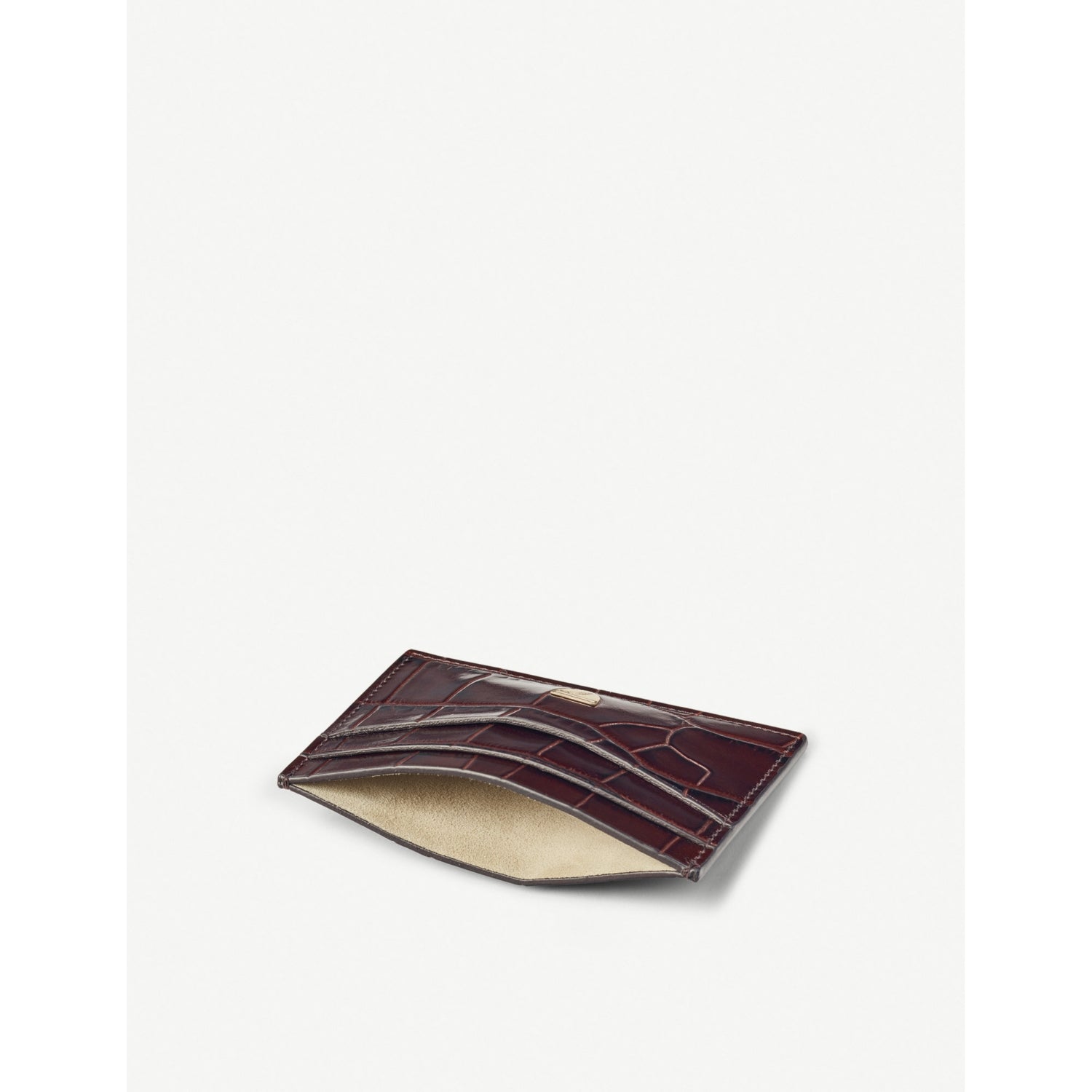 Aspinal of London croc-embossed leather card holder, UK version