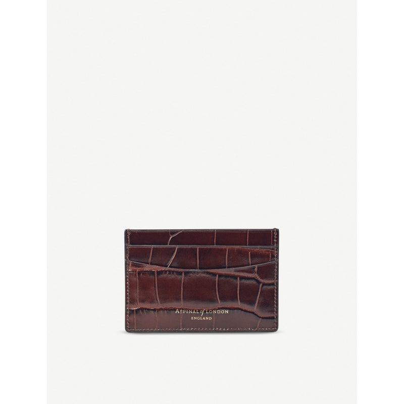 Aspinal of London croc-embossed leather card holder, UK version