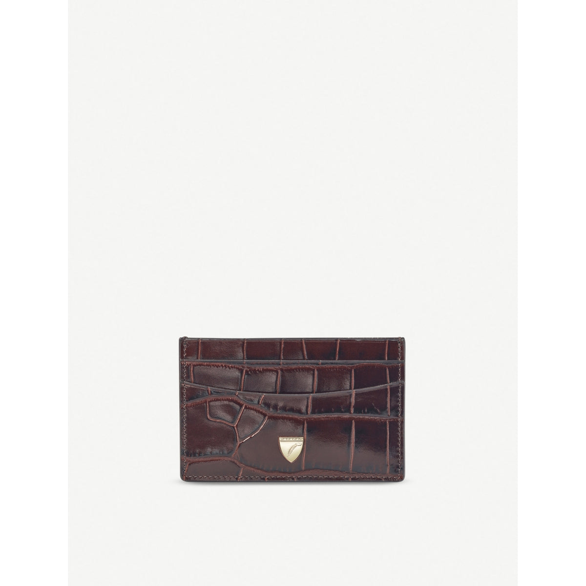 Aspinal of London croc-embossed leather card holder, UK version